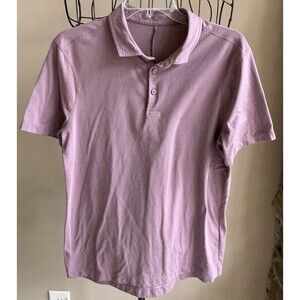 Lululemon Evolution Men’s Short Sleeve Polo Shirt Dusty Rose Small EUC
